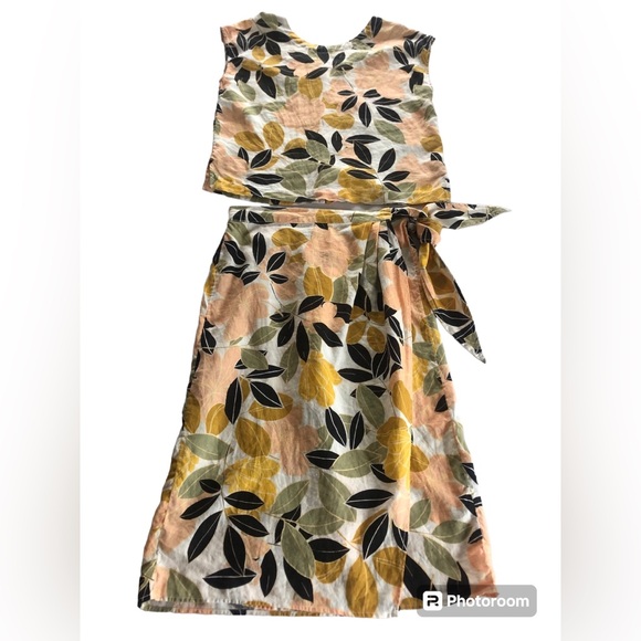 Rachel Zoe Dresses & Skirts - RACHEL ZOE 100% Linen Midi Wrap Skirt And Matching Boxy Top Sz M